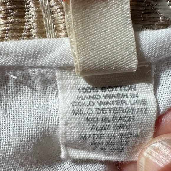 Raga Embroidered Eyelet V Neckline Bell Sleeves White Cotton Tunic Top Size S - Picture 8 of 12